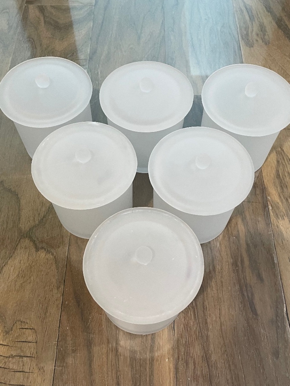 New Frosted Glass Lidded Canisters